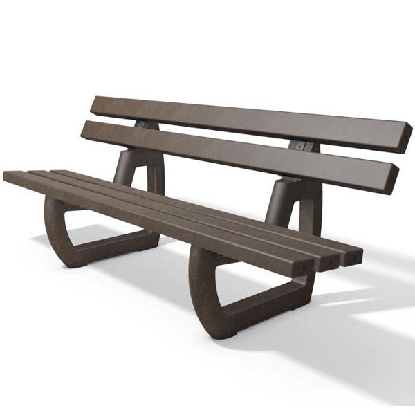 Tivoli Brown Park Bench in Recycled Plastic