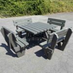 Dartmouth Grey Picnic Table with Backrests