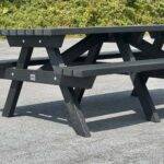 Salcombe Recycled Plastic Picnic Table 200cm in Black