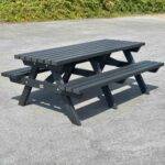 Salcombe Recycled Plastic Picnic Table 200cm in Black