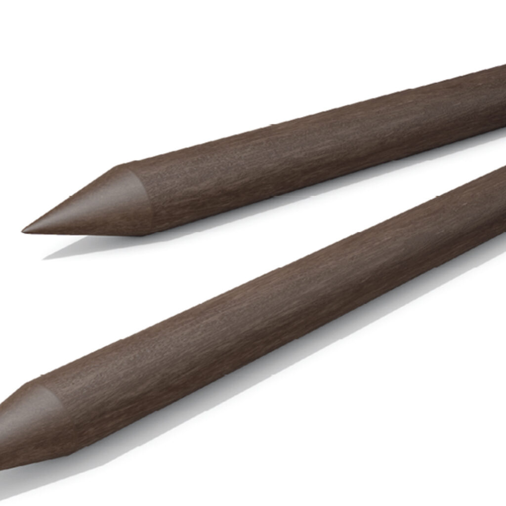 A Recycled Plastic Round Brown Fence Post