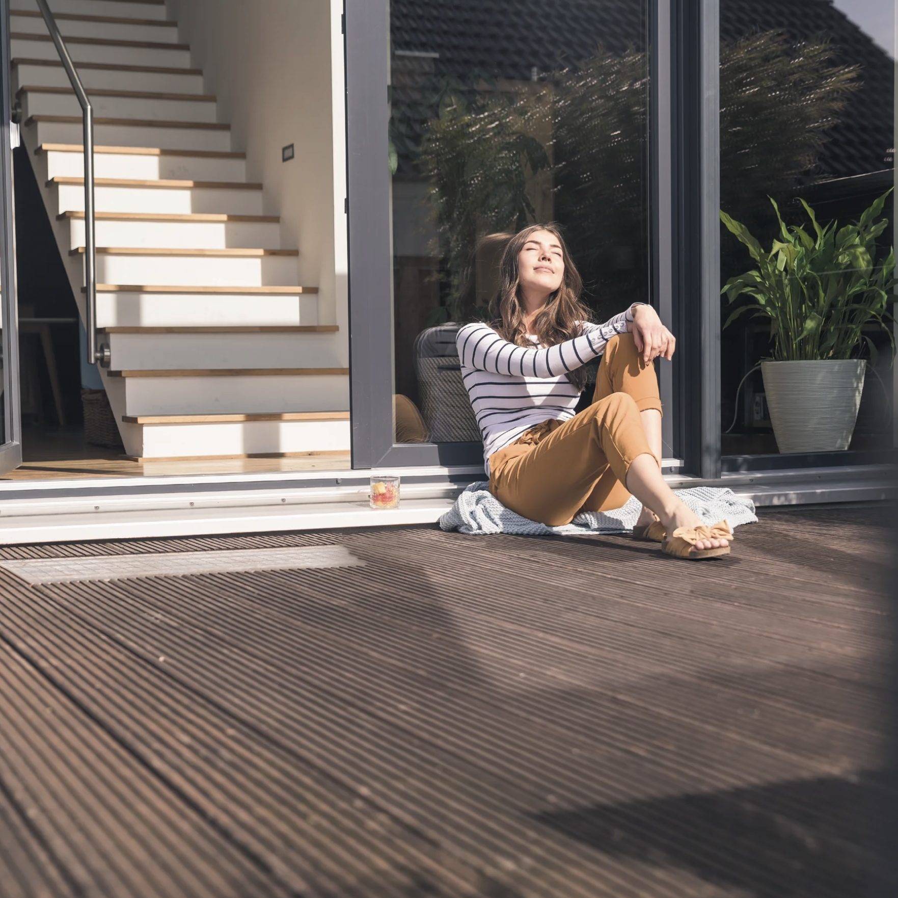 Recycled Plastic Garden Decking in Brown