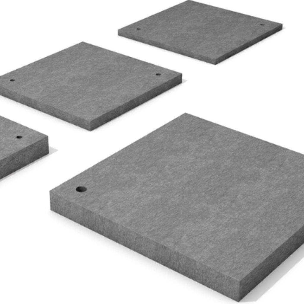 Four Recycled Grey Plastic Foundation Pads