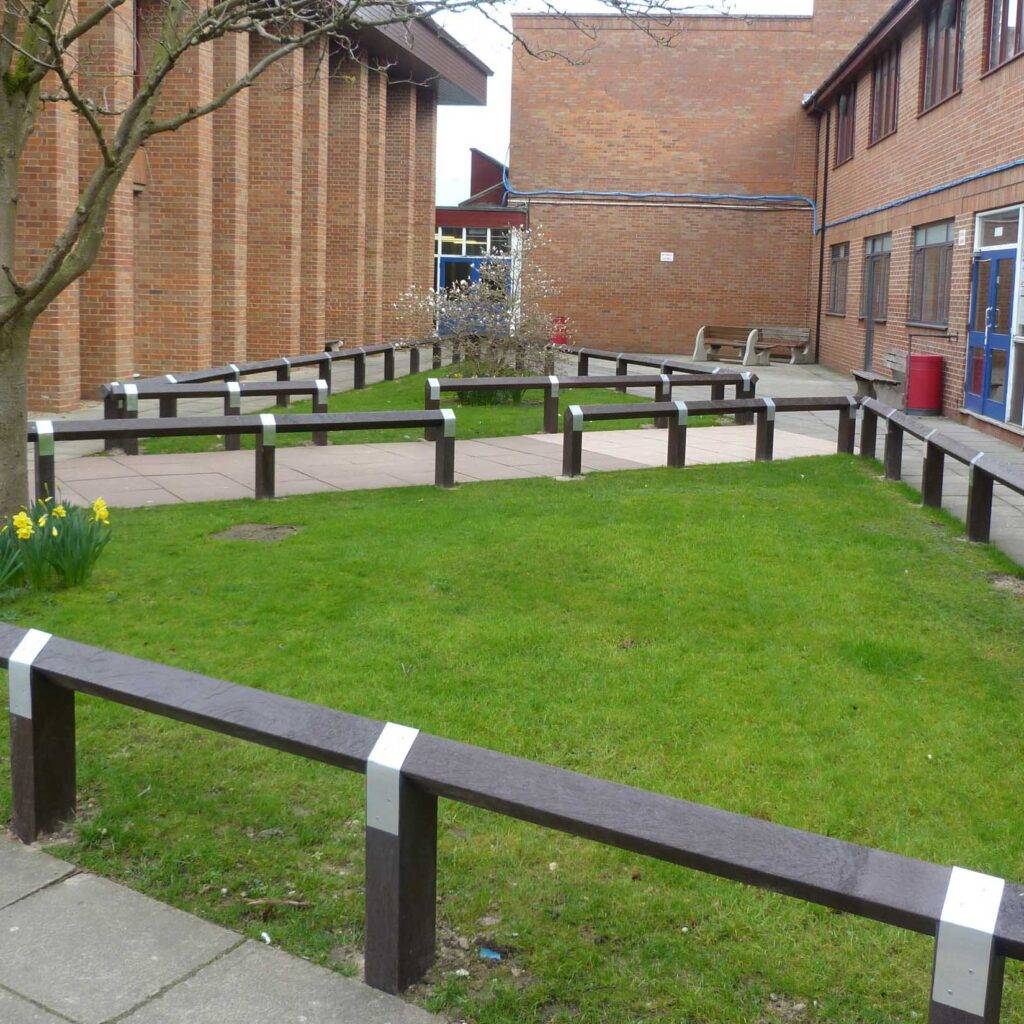 Knee Rail Fencing made with recycled plastic