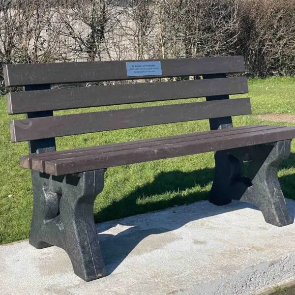 Brown Memorial Bench with Stainless Steel Plaque