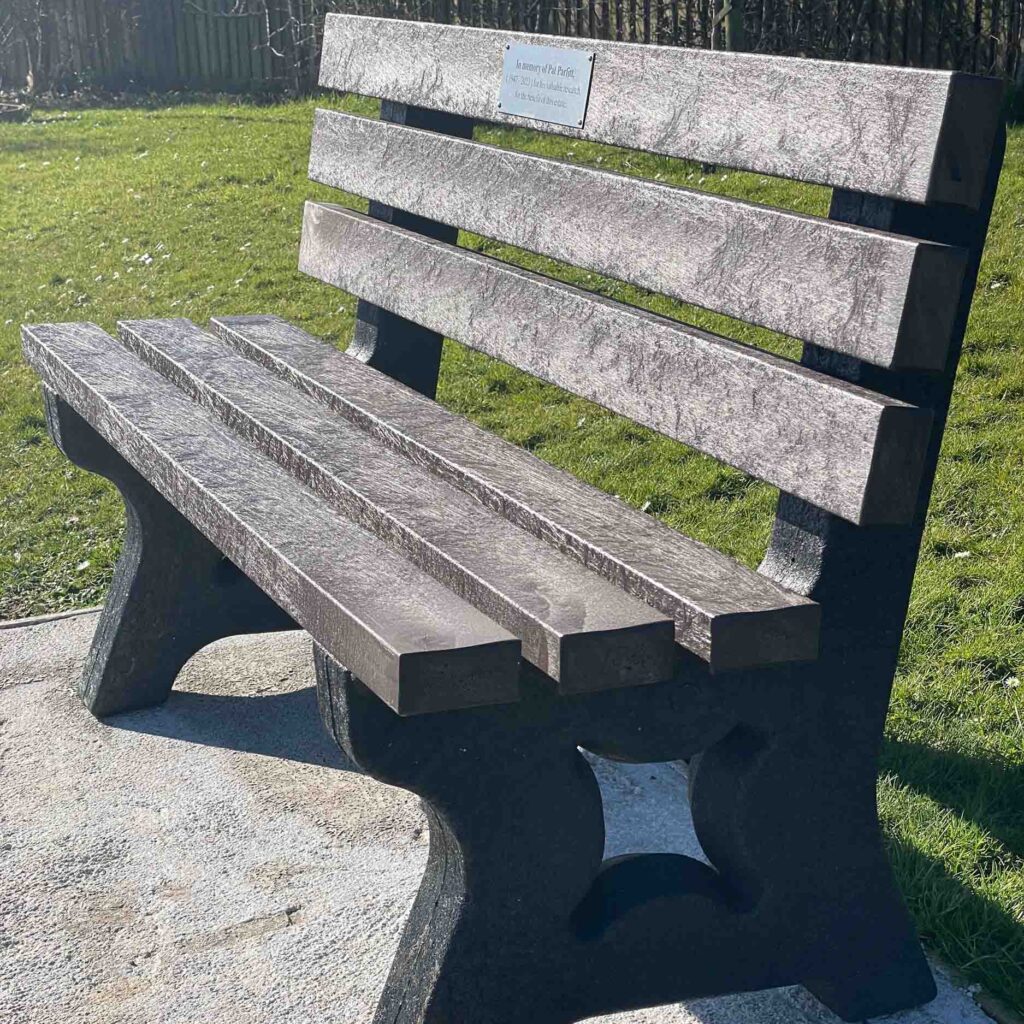 Brown Memorial Bench with Stainless Steel Plaque