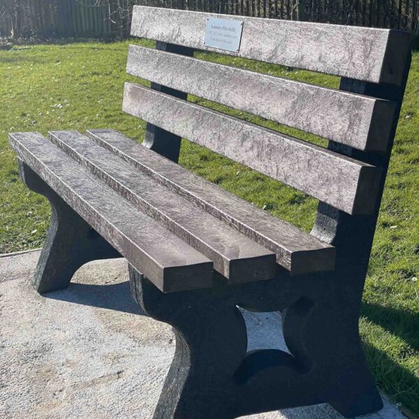 Brown Memorial Bench with Stainless Steel Plaque