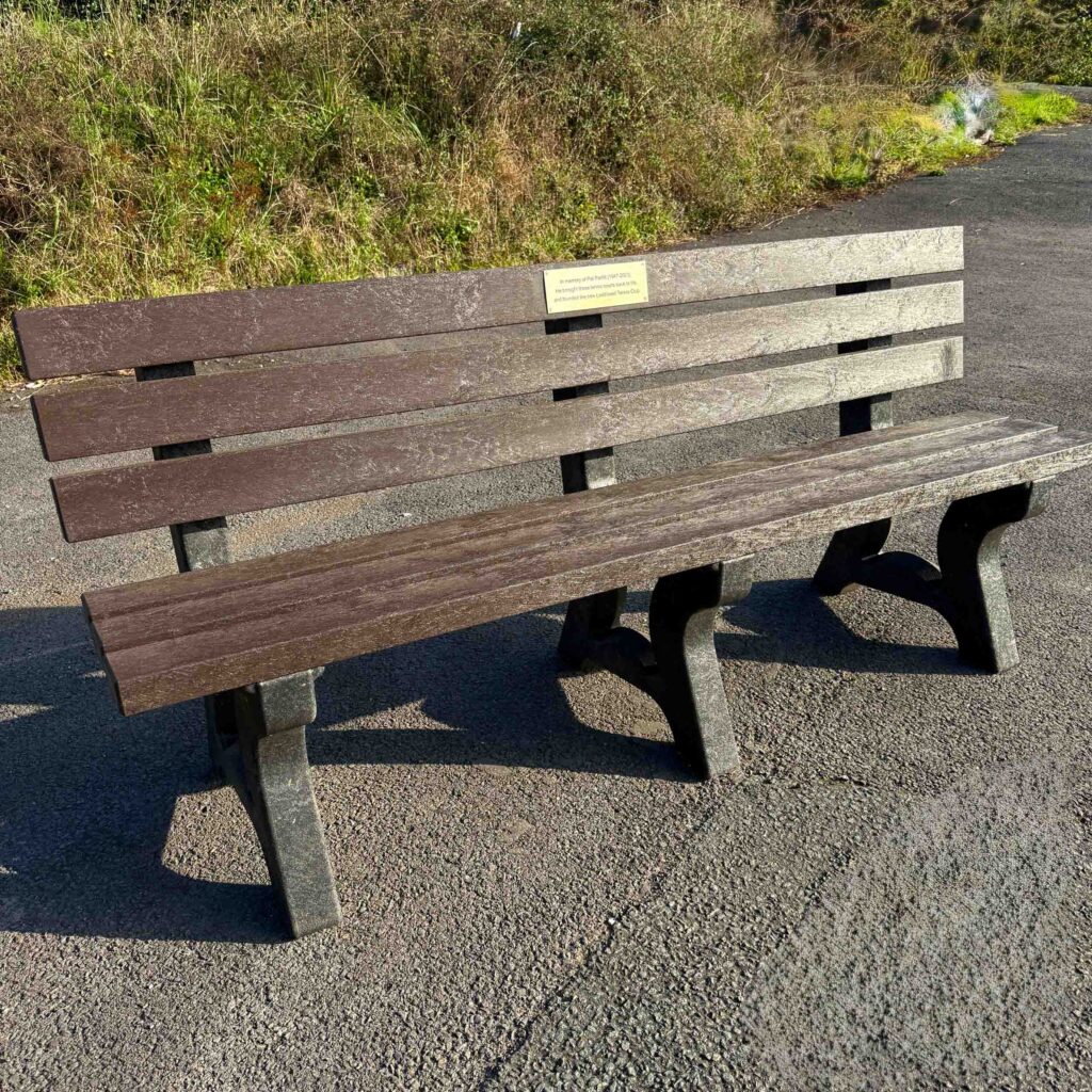 Brown Memorial Bench with Brass Plaque