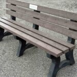 Eclipse memorial park bench with stainless steel plaque 2m